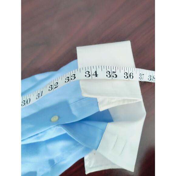 Donald Trump Signature Collection Dress Shirt Men's Sz 17 (36/37) Blue Button Up - Picture 9 of 11